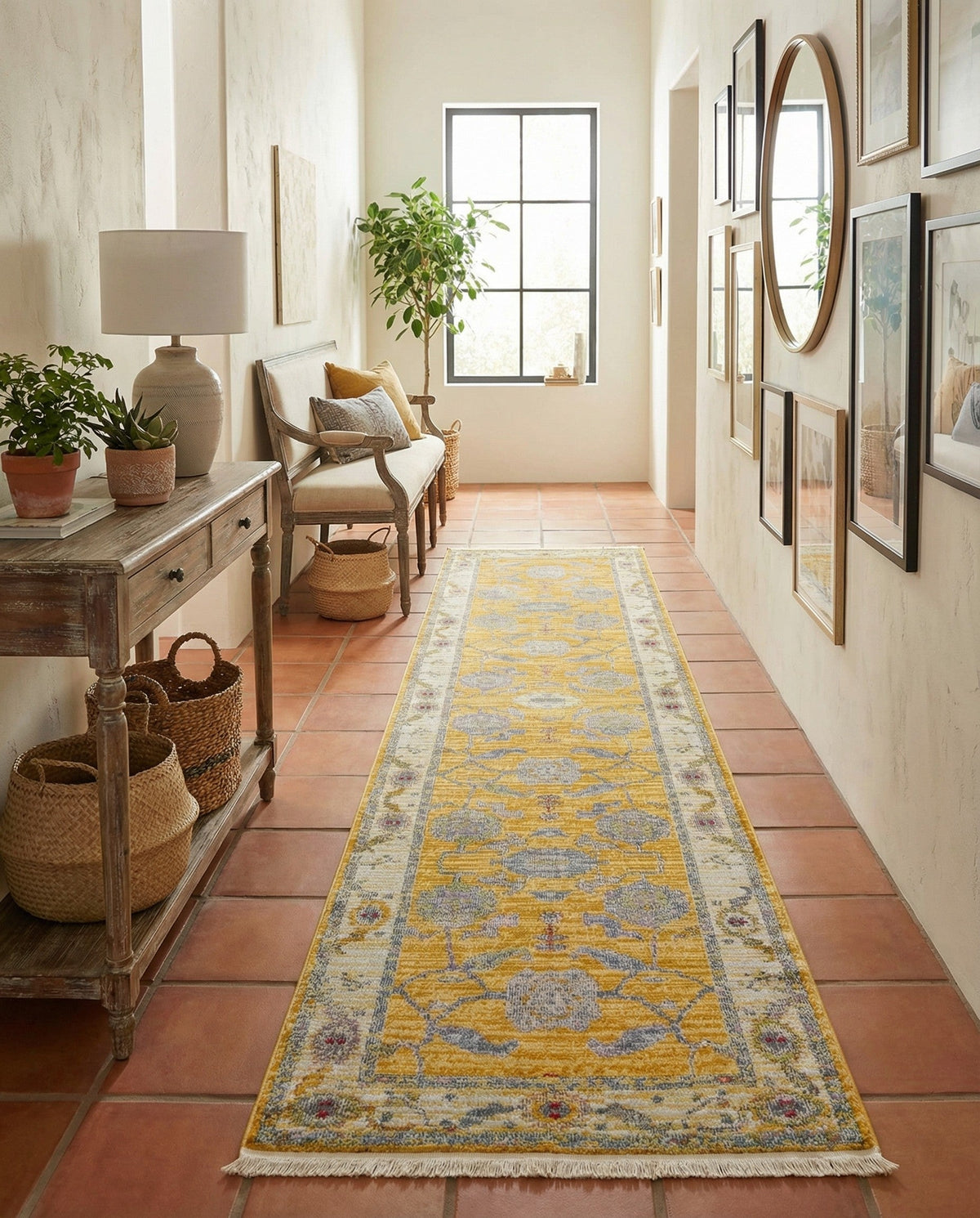 Arcadia Rugs Collection Area Rug - Eden (Yellow) Runner Yellow  lifestyle 85
