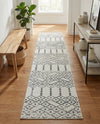 Marrakesh Lattice Collection Area Rug - Casablanca (Ivory Black) Runner Ivory Black  lifestyle 77