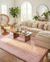 Eternal Plush Oasis Collection Area Rug -  Tranquility (Pink Lace) Rectangle Pink Lace  lifestyle 17