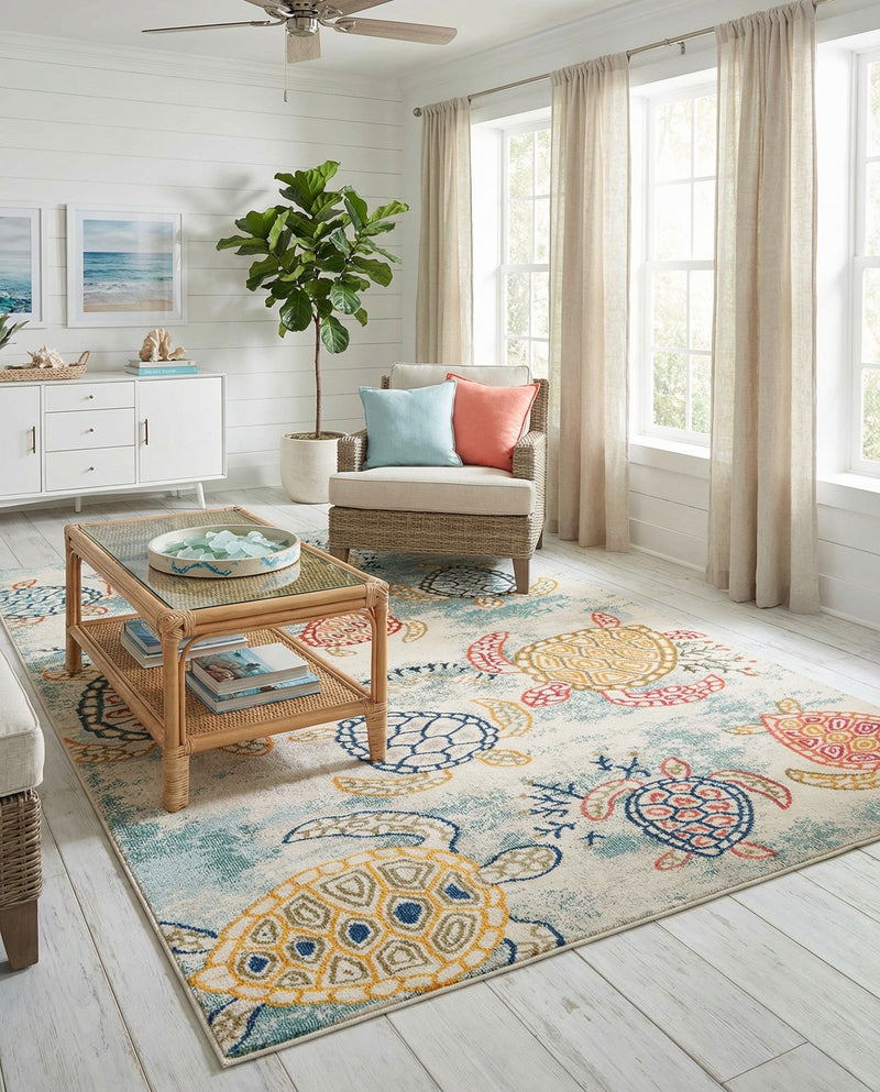 Sorrento Shores Collection Area Rug -  Massa Rectangle Beige  lifestyle 30