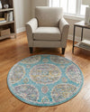 Arcadia Rugs Collection Area Rug -  Atlantis (Blue) Round Blue  lifestyle 62