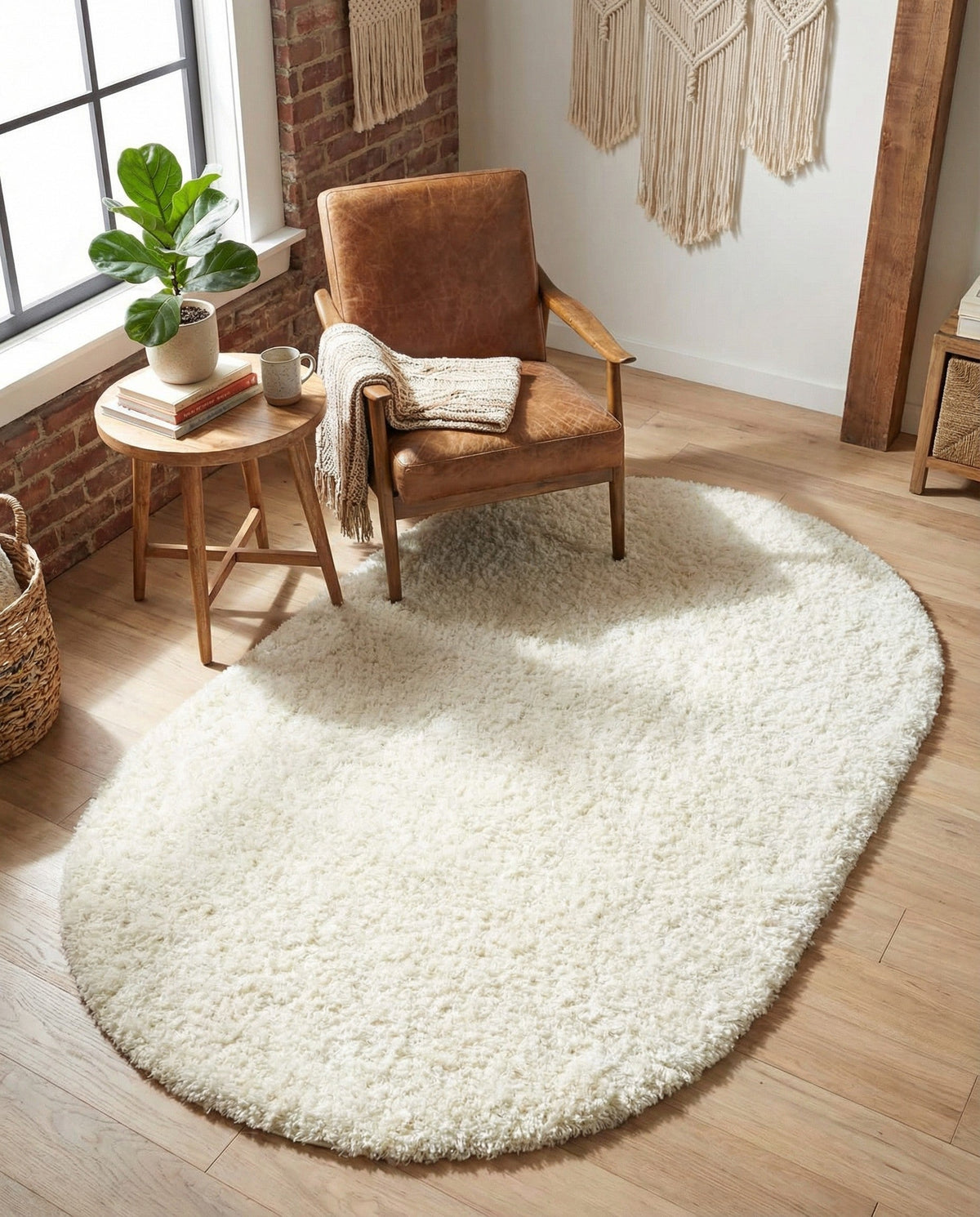 Plush Oasis Collection Area Rug - Serenity (Snow White) Oval Snow White  lifestyle 135