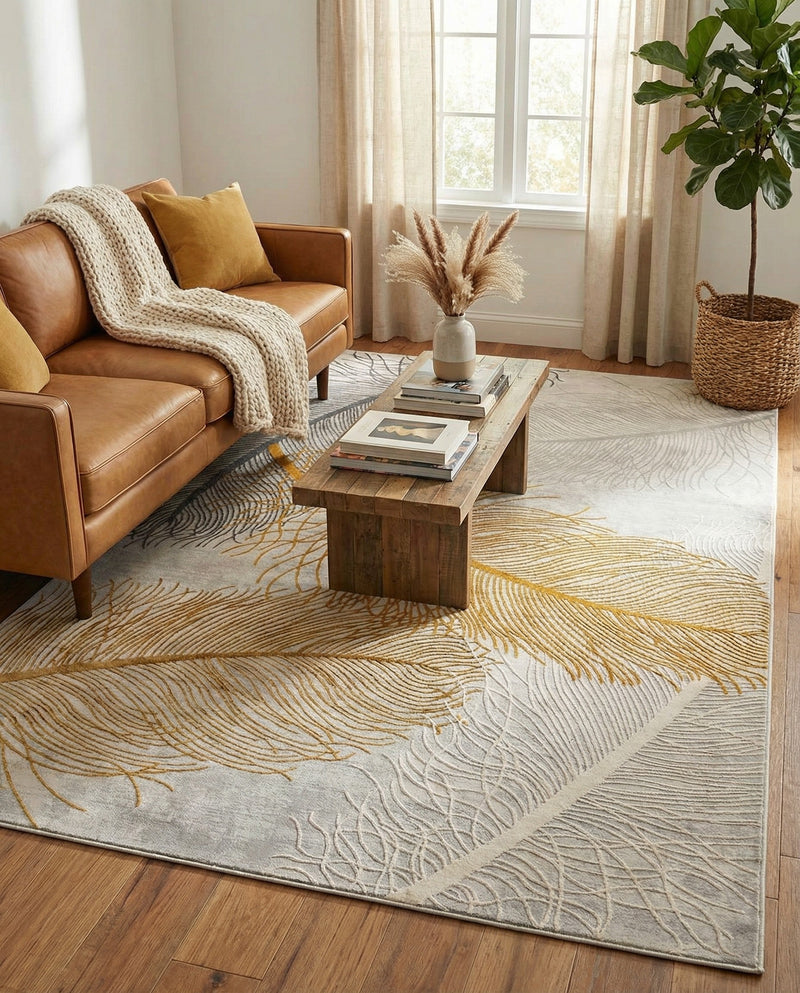 Bloomsbury Elegance Collection Area Rug -  Westminster Rectangle Yellow Gray  lifestyle 42