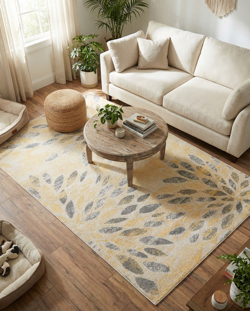 Savannah Elegance Collection Area Rug -  Riverfront Rectangle Yellow  lifestyle 13