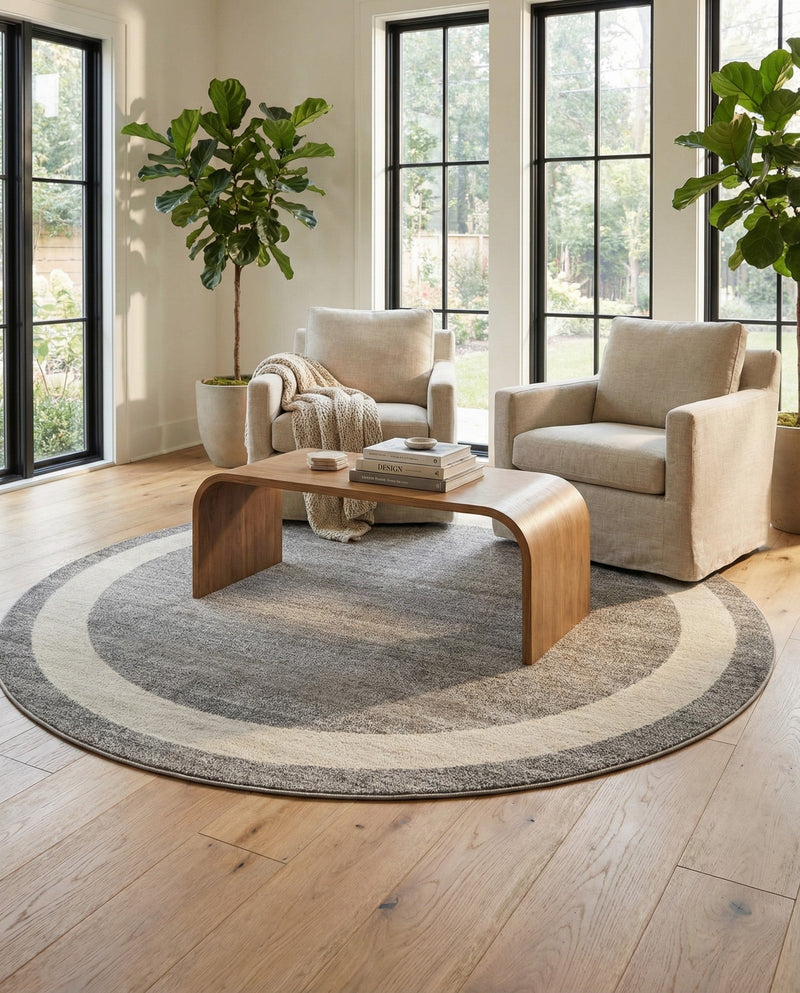 Studio Haven Collection Area Rug -  Alcove (Gray) Round Gray  lifestyle 27