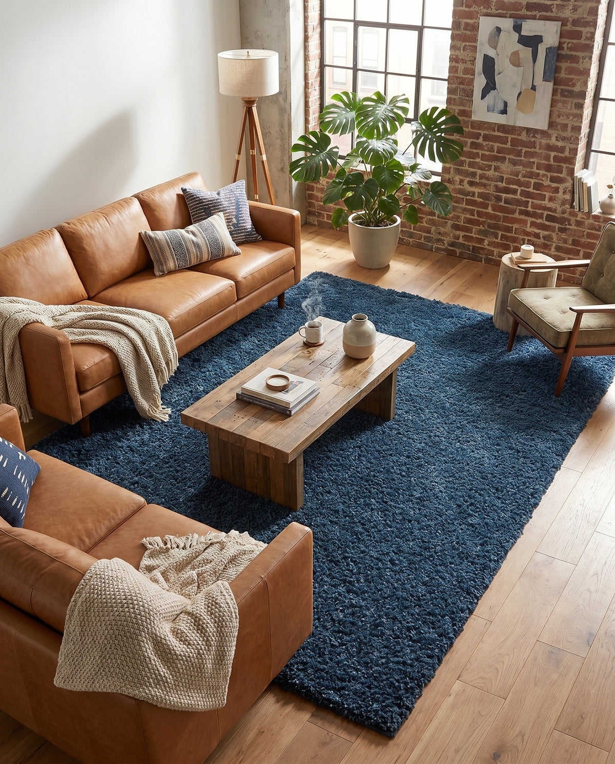 Alpine Plush Collection Area Rug -  Cortina (Marine Blue) Rectangle Marine Blue  lifestyle 8