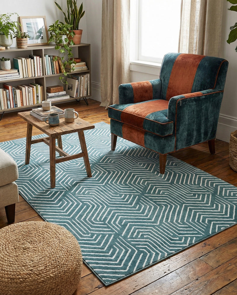Aravalli Collection Area Rug - Udaipur Rectangle Aegean Blue  lifestyle 23