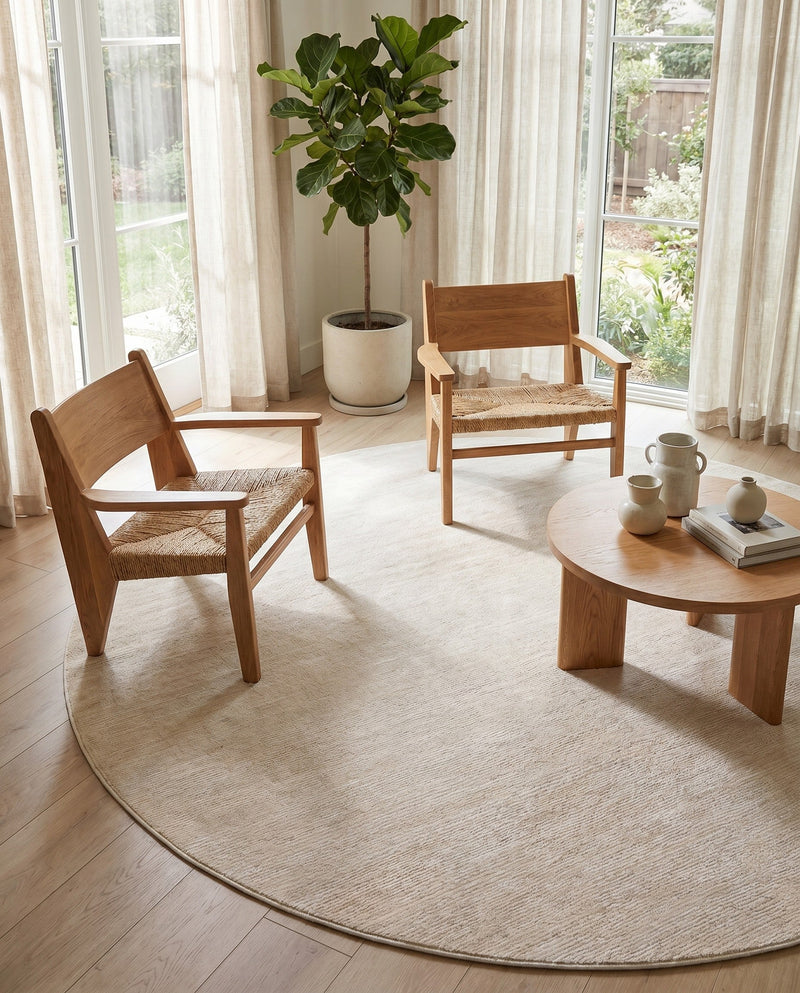 Bloomsbury Elegance Collection Area Rug -  Kensington (Ivory) Round Ivory  lifestyle 79