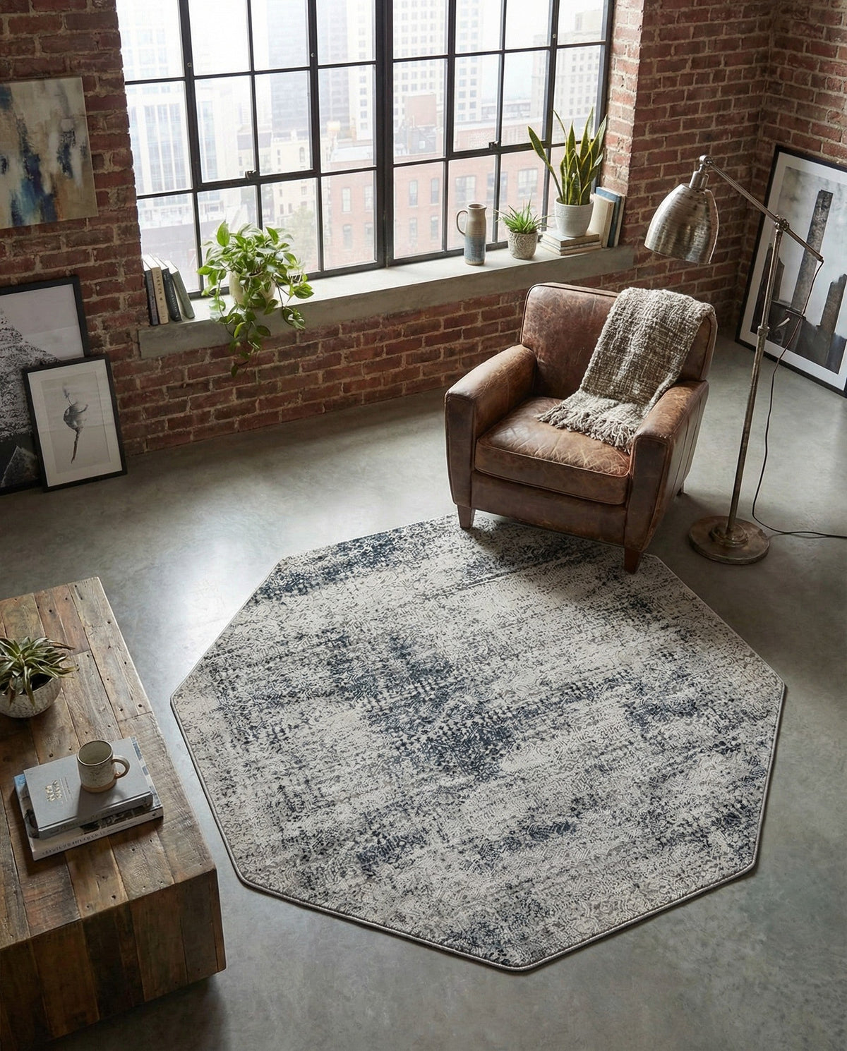 Bloomsbury Elegance Collection Area Rug -  Pimlico Octagon Blue  lifestyle 126