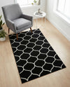 Trellis Mosaic Collection Area Rug -  Pergolatown (Black) Rectangle Black  lifestyle 12