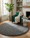 Eternal Plush Oasis Collection Area Rug -  Tranquility (Smoke) Round Smoke  lifestyle 72