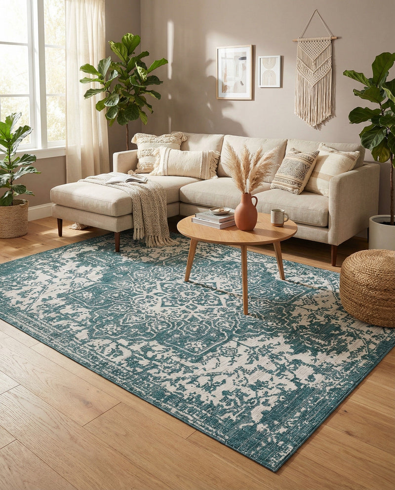Urban Oasis Rugs Collection Area Rug -  Penthouse (Teal) Rectangle Teal  lifestyle 8