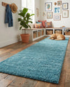 Cozy Comfort Shag Collection Area Rug - Haven (Turquoise) Runner Turquoise  lifestyle 74