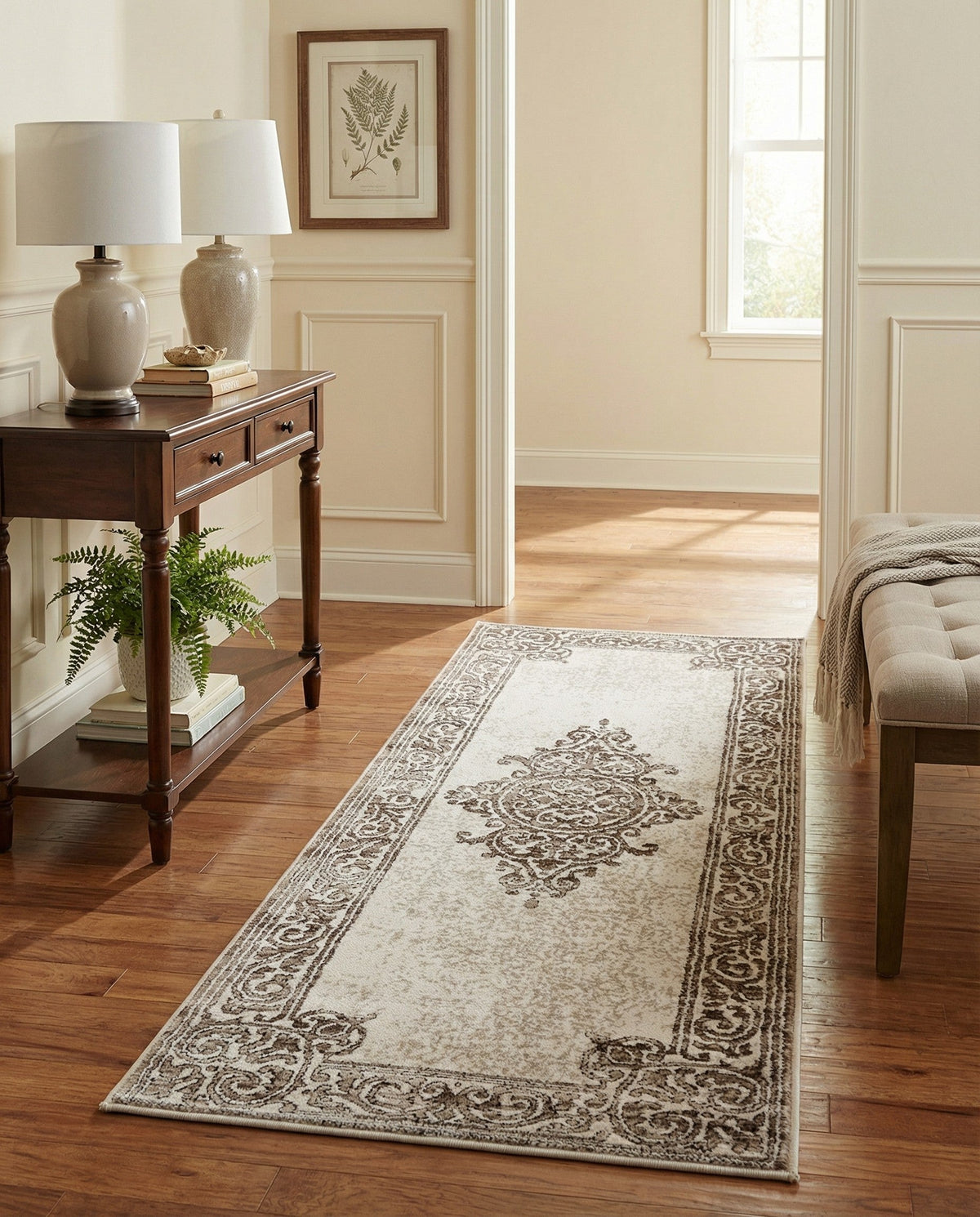 Sanctuary Retreat Collection Area Rug - Haven Runner Chocolate Brown  lifestyle 96