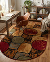 Bistro Lounge Collection Area Rug -  Cappuccino Oval Multi  lifestyle 40