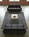 Trellis Mosaic Collection Area Rug - Arborville (Dark Gray) Square Dark Gray  lifestyle 94