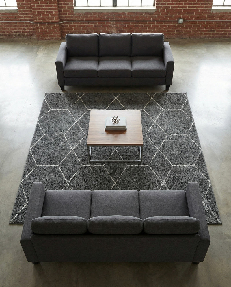 Trellis Mosaic Collection Area Rug - Arborville (Dark Gray) Square Dark Gray  lifestyle 94