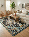 Outdoor Marrakesh Collection Area Rug -  Essaouira Rectangle Navy Blue  lifestyle 23