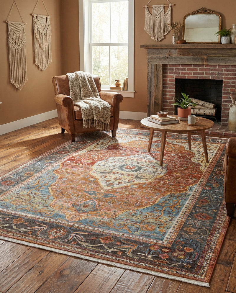 Caribbean Breeze Collection Area Rug -  Vieques Rectangle Rust Red  lifestyle 18