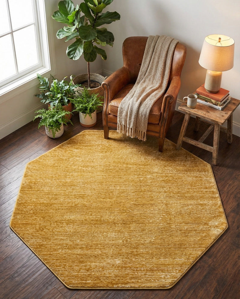 Bloomsbury Elegance Collection Area Rug -  Kensington (Yellow) Octagon Yellow  lifestyle 52
