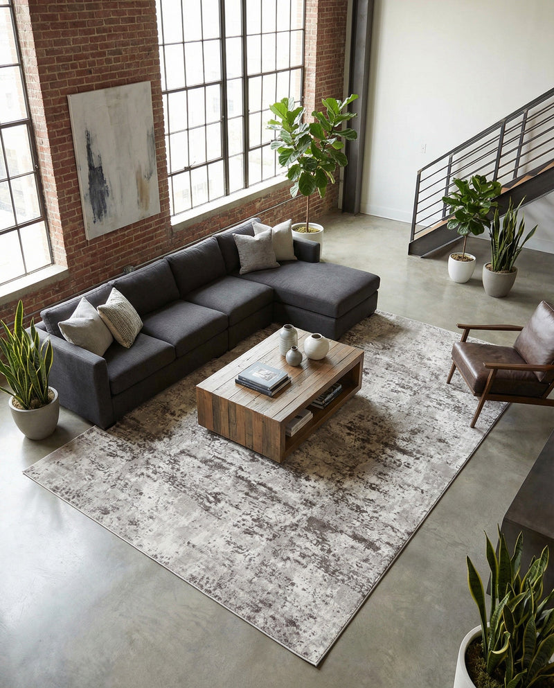 Luminara Sands Collection Area Rug - Elysium (Stone Gray) Rectangle Stone Gray  lifestyle 22