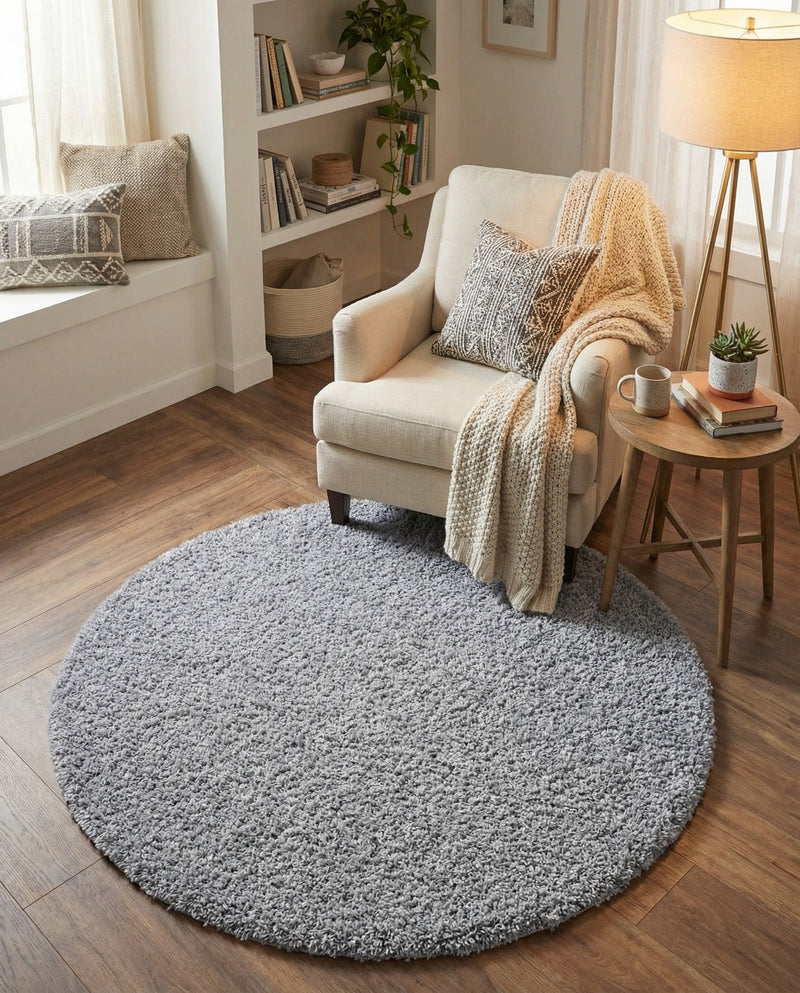 Alpine Plush Collection Area Rug -  Cortina (Sterling) Round Sterling  lifestyle 71