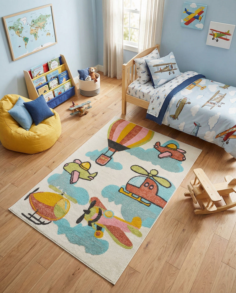 Wonder Tykes Collection Area Rug -  Splatter Rectangle Multi  lifestyle 9
