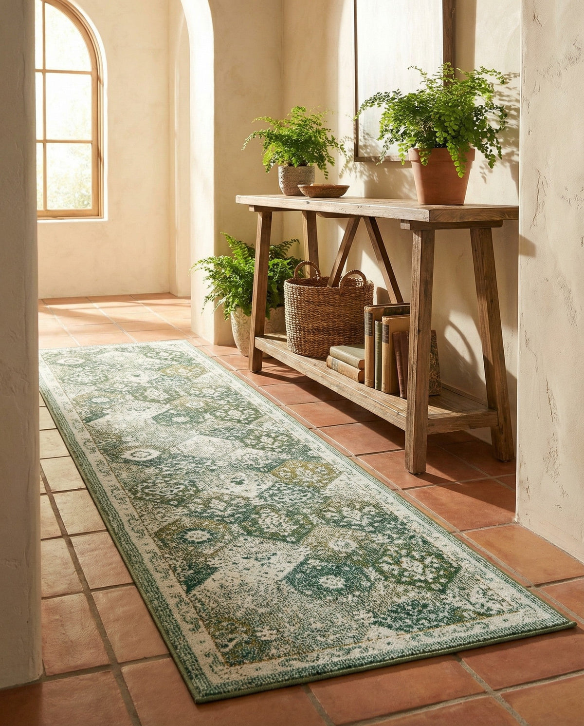 Brighton Terrace Collection Area Rug -  Rottingdean (Green) Runner Green  lifestyle 42