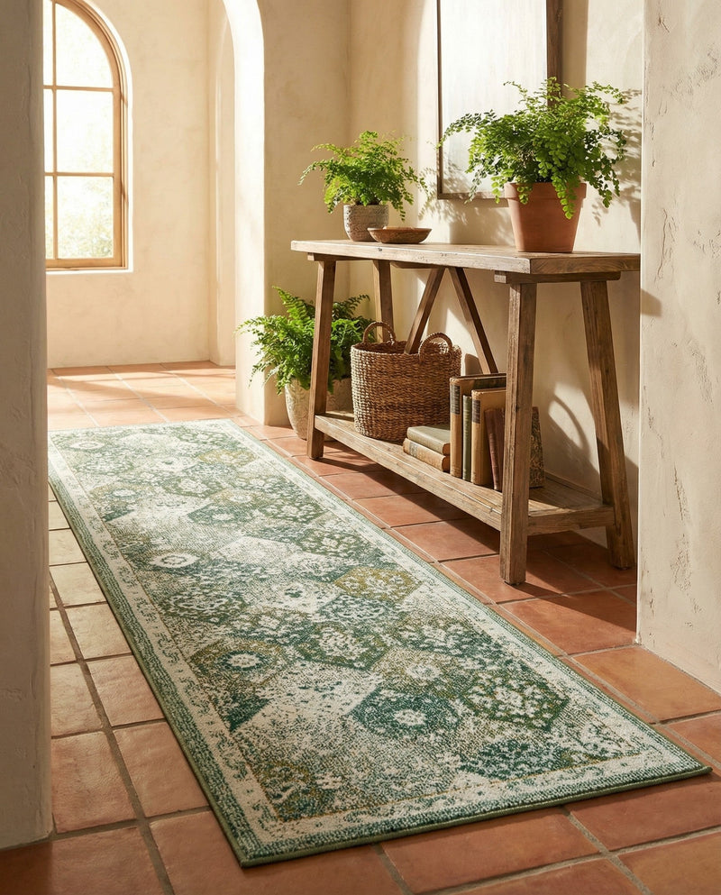 Brighton Terrace Collection Area Rug -  Rottingdean (Green) Runner Green  lifestyle 42