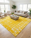 Brighton Stripes Collection Area Rug - Sussex (Yellow) Square Yellow  lifestyle 22