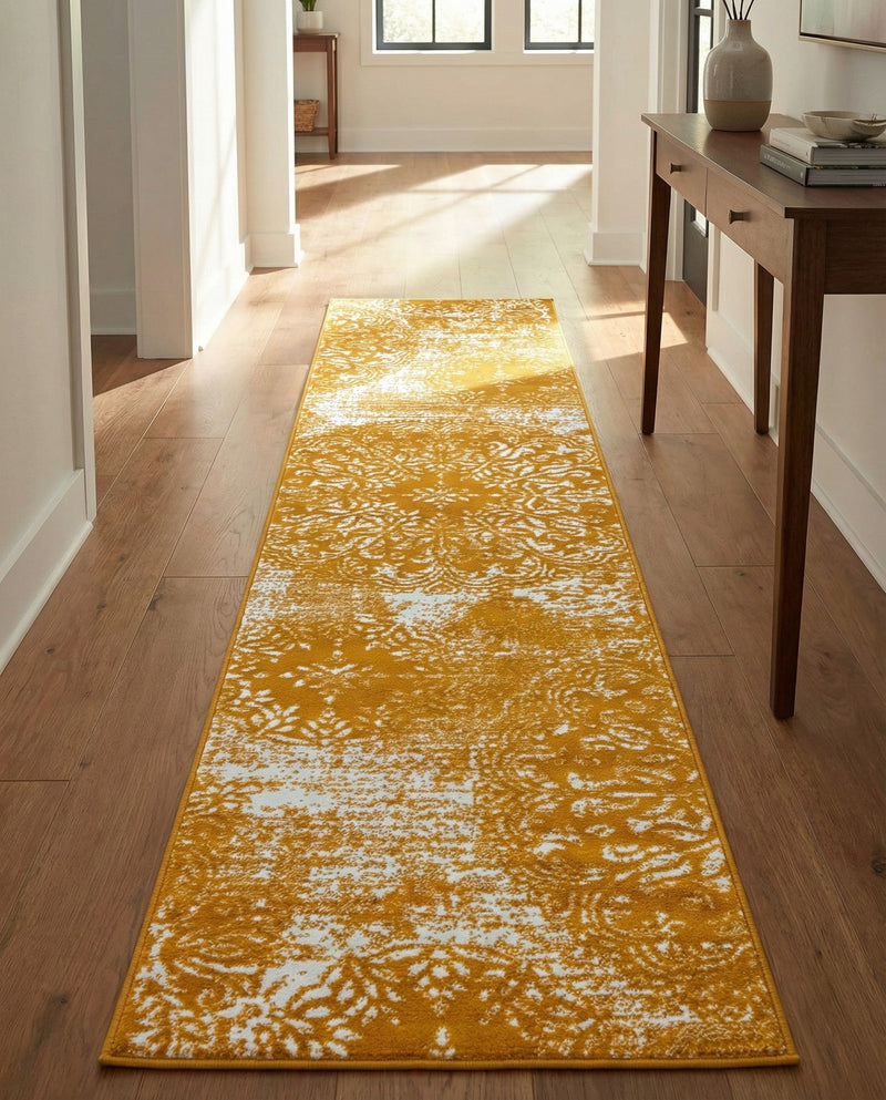 Riviera Elegance Collection Area Rug -  Monaco (Yellow) Runner Yellow  lifestyle 76