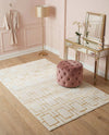 Hollywood Luxe Collection Area Rug -  Beverly (White Gold) Rectangle White Gold  lifestyle 13