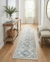 Savannah Elegance Collection Area Rug -  Tybee (Ivory Aqua) Runner Ivory Aqua  lifestyle 43