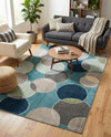 Chromatic Oasis Collection Area Rug -  Zephyr Rectangle Blue  lifestyle 45