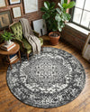Georgetown Rugs Collection Area Rug - Dupont (Dark Gray) Round Dark Gray  lifestyle 62
