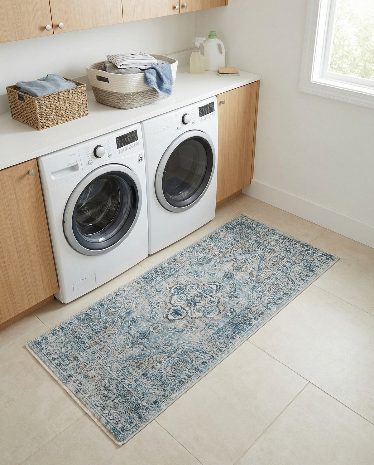 Coastal Haven Collection Area Rug -  Marina Runner Blue  lifestyle 85
