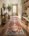 Parisian Elegance Collection Area Rug - Versailles (Rust Red) Runner Rust Red  lifestyle 80