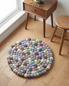 Woolen Sphere Collection Area Rug - Orbsburg (Pink and Purple) Round Pink and Purple  lifestyle 50