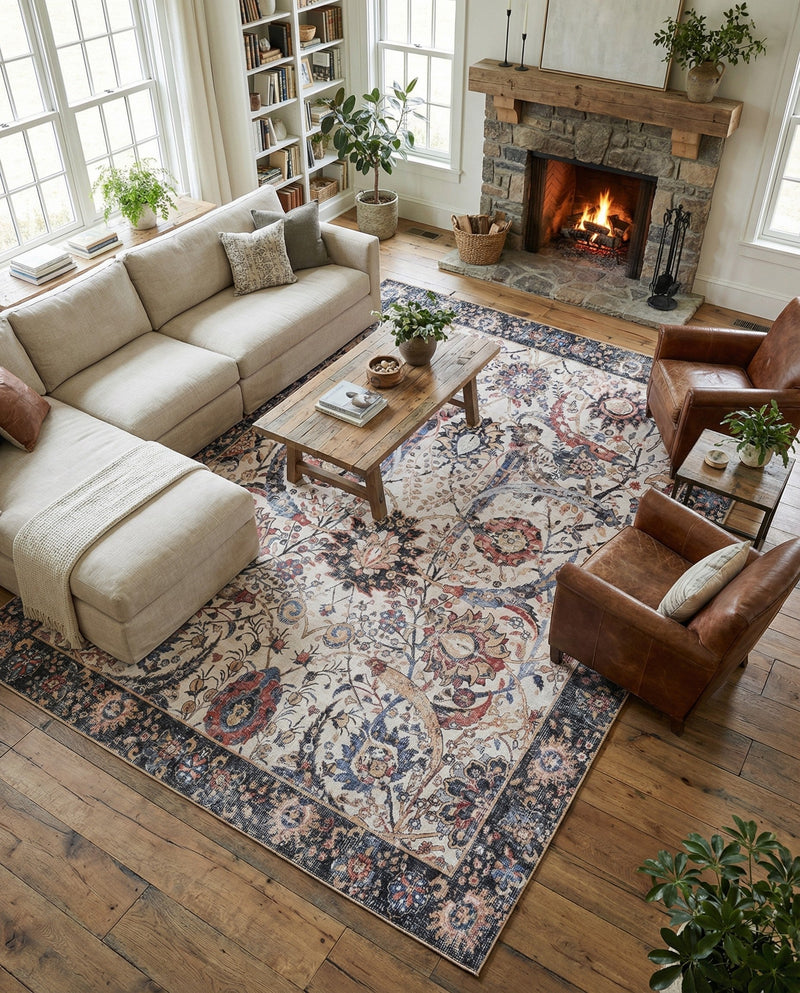 Heritage Elegance Collection Area Rug -  Topkapi Rectangle Ivory  lifestyle 14