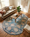 Seville Stripes Collection Area Rug -  Cordoba (Blue) Oval Blue  lifestyle 68
