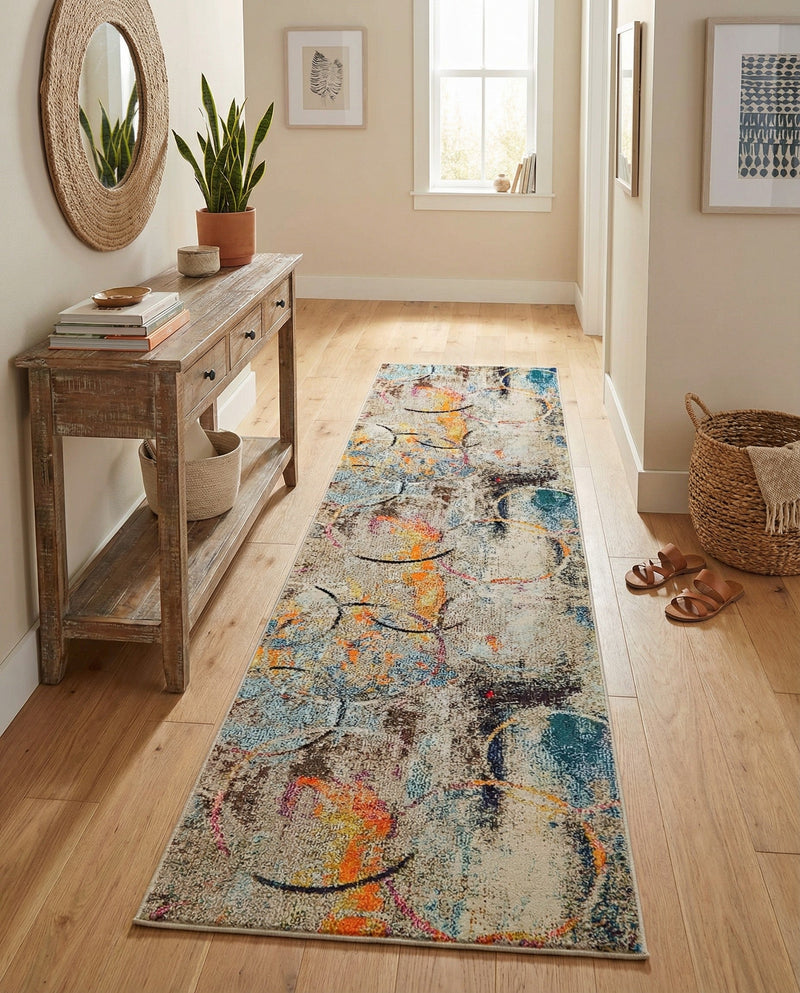 Chromatic Oasis Collection Area Rug -  Fresco Runner Multi  lifestyle 59
