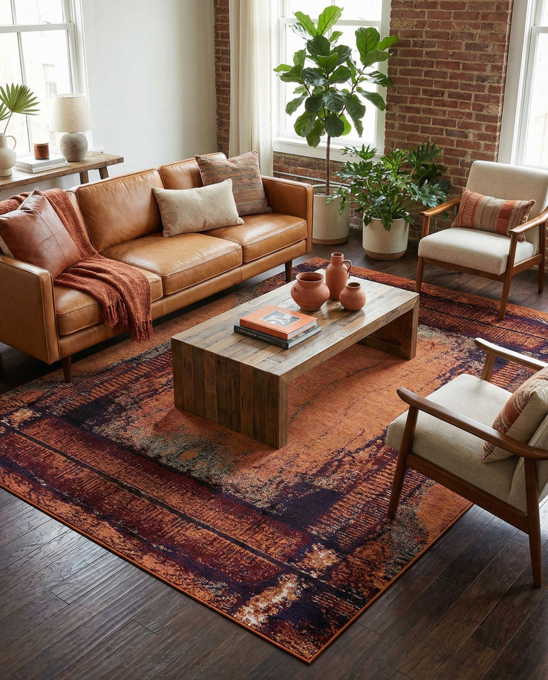 Marrakesh Elegance Collection Area Rug -  Sijilmasa Rectangle Orange  lifestyle 24