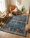 Seville Stripes Collection Area Rug -  Malaga (Navy Blue) Rectangle Navy Blue  lifestyle 29