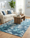 Seaside Haven Rugs Collection Area Rug -  Wavecrest Rectangle Blue  lifestyle 4