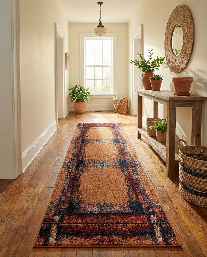 Marrakesh Elegance Collection Area Rug -  Sijilmasa Runner Orange  lifestyle 80