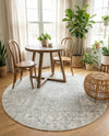 Coastal Haven Collection Area Rug - Seabreeze (Gray) Round Gray  lifestyle 54