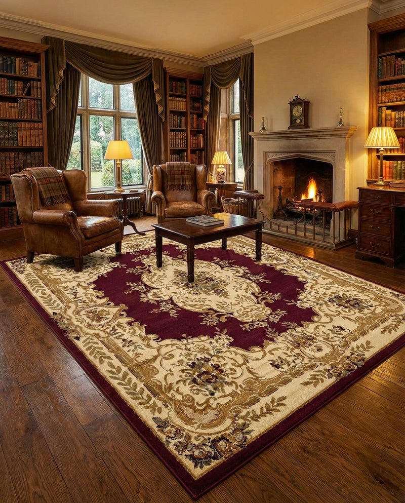 Versailles Elegance Collection Area Rug -  Vincennes Rectangle Red  lifestyle 44