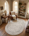 Savannah Soiree Collection Area Rug -  Everglade (White) Oval White  lifestyle 53