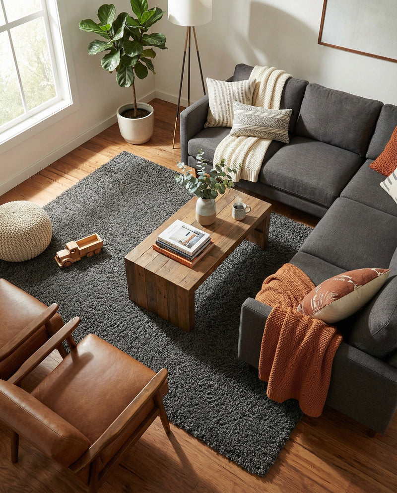 Plush Oasis Collection Area Rug - Serenity (Graphite Gray) Rectangle Graphite Gray  lifestyle 23