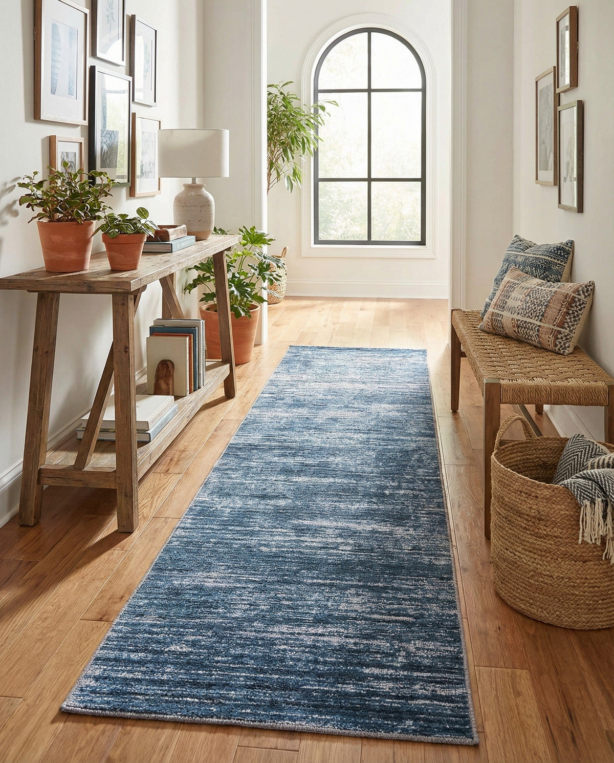 Sahara Essence Collection Area Rug - Oasis (Blue) Runner Blue  lifestyle 68